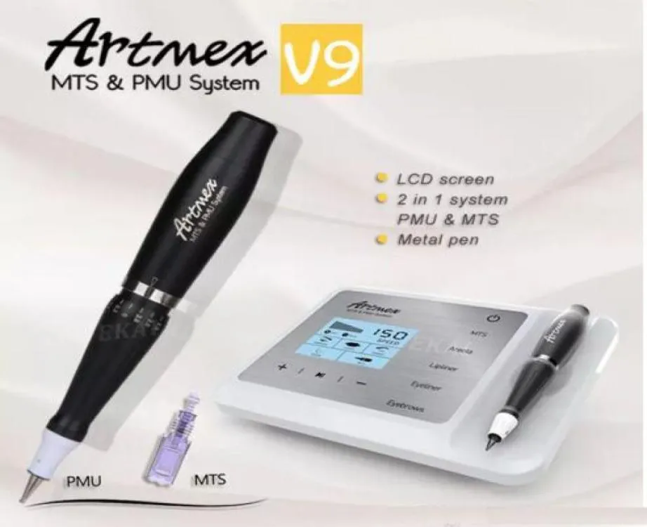 Professional ArtMex V9 Permanent Makeup Tattoo Machine Model Digital Eyebrow Lip Eyeline MTS PMU Rotary Pen DHL8348763