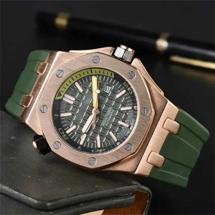 12% OFF watch Watch Mens quartz oak hexagon bezel man ladies wristwatch Rubber strap Sports 9009 Modern