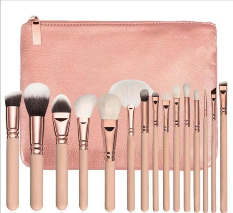 En stock pinceau de maquillage de haute qualité 15 PCSSet pinceau avec sac en PU pinceau professionnel pour fond de teint en poudre Blush fard à paupières 3354299