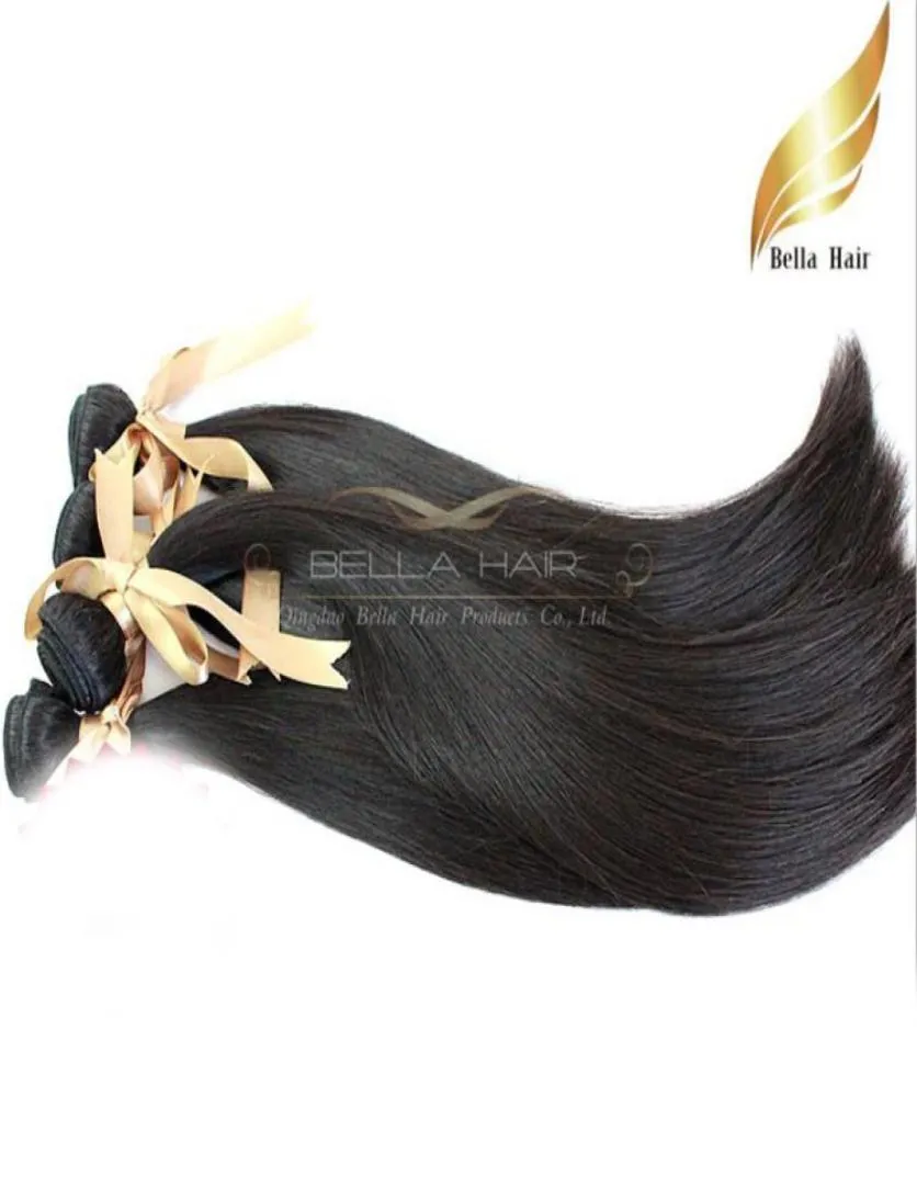 8A 10quot34quot100 Mongolian hair 3pcslot Human Hair Weaves Straight Natural Color Bella hair4353544