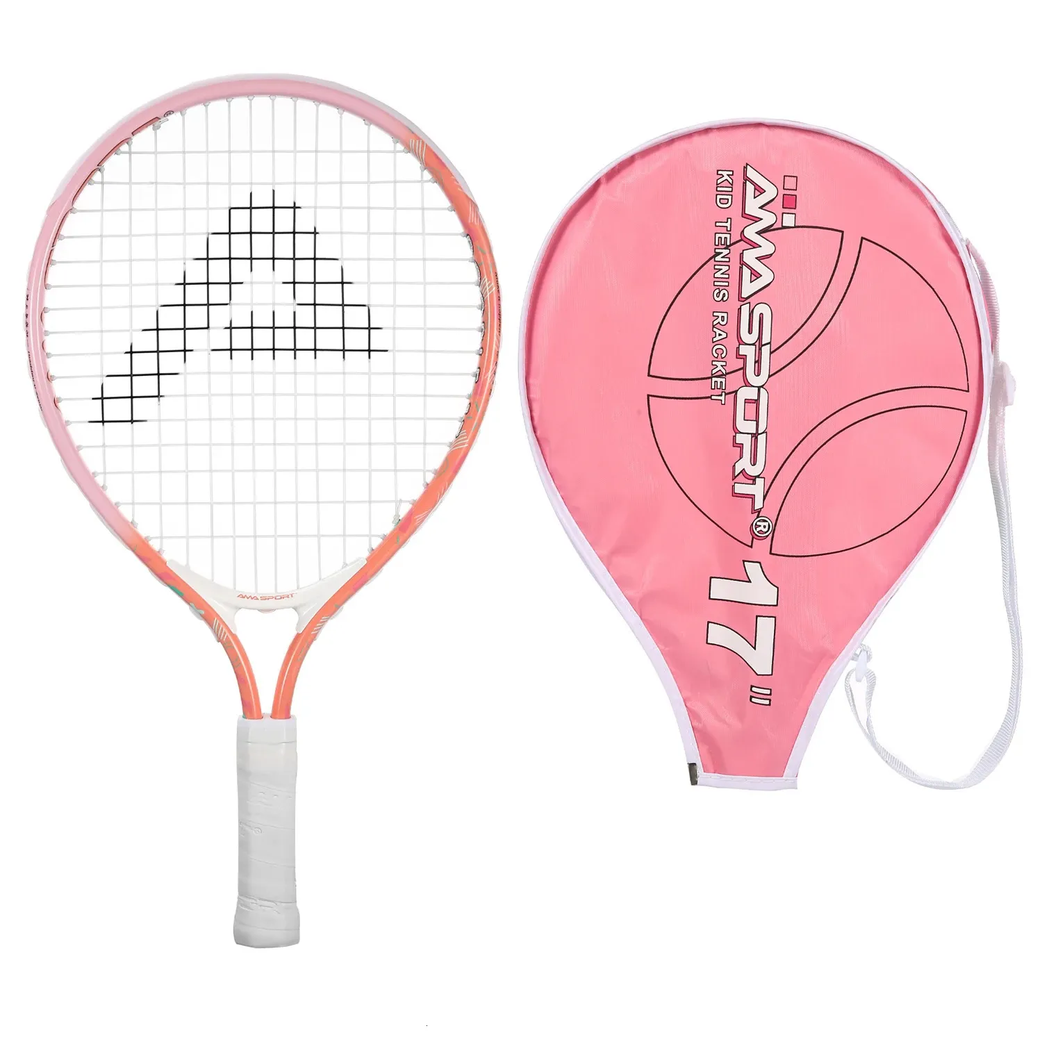 AMASPORT Premium-Tennisschläger für Kinder 1725, leicht, langlebig, für Anfänger ab 212 Jahren, Schläger 240223
