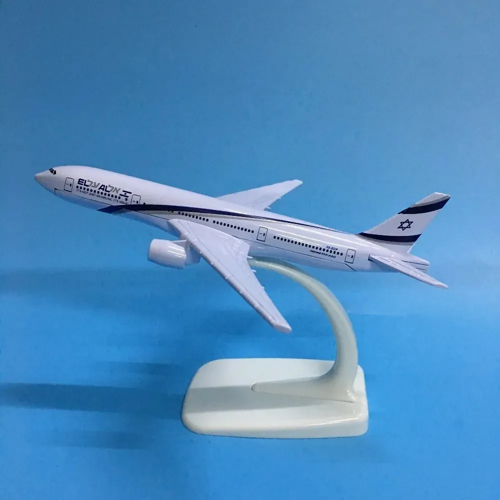 Jason Tutu Plane Model Airplane Israel Boeing B777 Aircraft Model Diecast Metal 1 400 16cm Model Airplanes Plane Toy Gift 240229