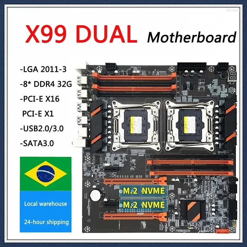 Motherboards X99 Motherboard Dual CPU M.2 LGA 2011 V3 E-ATX USB3.0 SATA3 8 DIMM DDR4 Support Xeon Processor Slot 2011-3