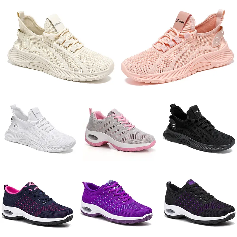 New men women shoes Hiking Running flat Shoes soft sole fashion purple white black comfortable sports Color blocking Q33-1 GAI