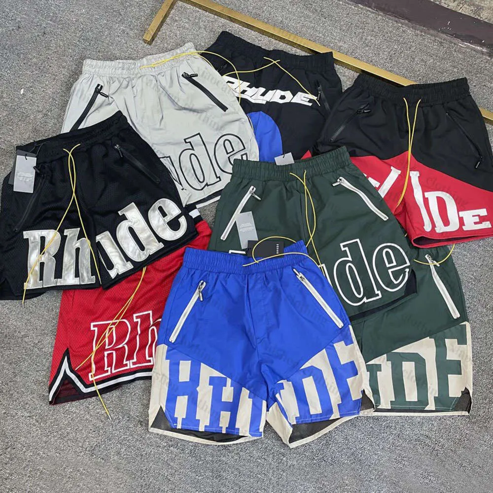 24SS Rhude 반바지 디자이너 반바지 여름 Rhude Beachshorts 패션 비치 바지 남성 고품질 거리 착용 남성 수영 마모 아시아 S-XL 크기