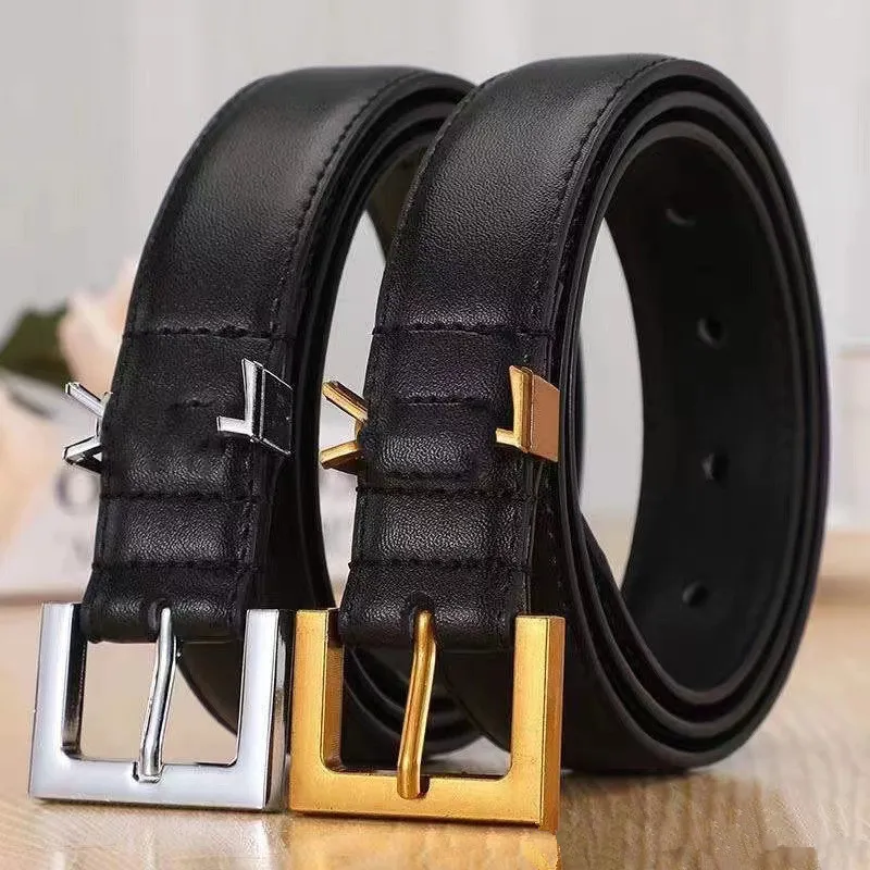 Bälten Mens Desinger Belt Luxury Belt Leather Fashion Women Accessories Letter Waistband Big Gold Buckle High Quality Casual Business Strap Black White Unisex