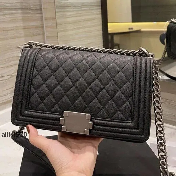 A 7A Venta al por mayor Diseñador Mujeres Clásico Mini Bolsos de moda Acolchado Cadena Solapa Diamante Piel de becerro Caviar Cuero genuino Bolsos de hombro Crossbody B