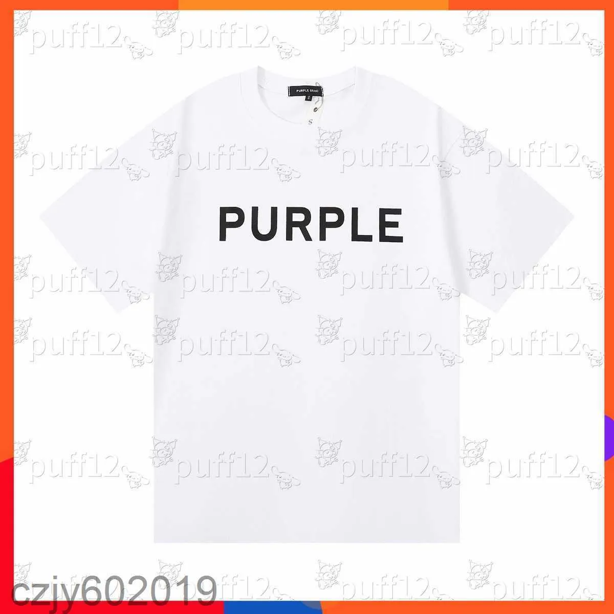 manches courtes violet hommes marque T-shirt de luxe décontracté hommes femmes haute qualité T-shirt créateur de mode tendance alphabet imprimé High Street T-shirt WTQ4