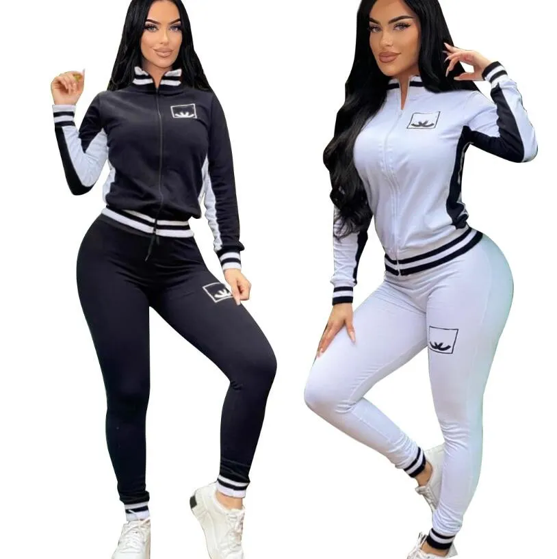 НОВЫЕ весенние женские спортивные костюмы Люксовый бренд Костюм модный повседневный комплект из 2 предметов дизайнерский спортивный костюм J2939