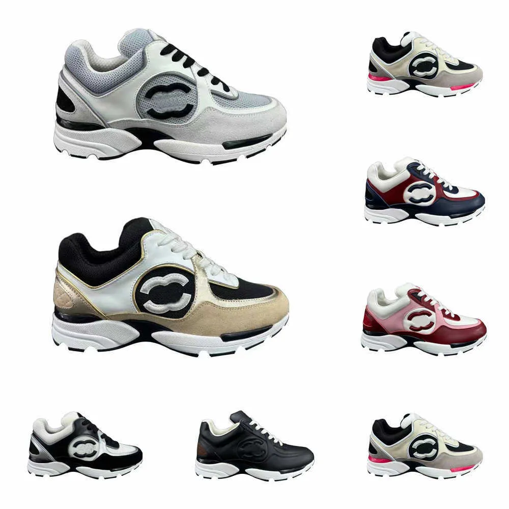 Scarpe casual del canale di design Scarpe casual di marca scarpe sportive da donna all'aperto 35-42 da donna tripla pelle scamosciata in polvere bianca e nera con scatola