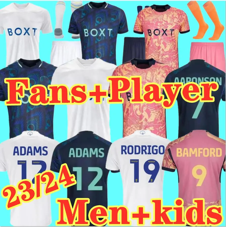 3XL 4XL 23 24 BAMFORD Llorente Soccer Jerseys RODRIGO Leeds Unitedes 2023 2024 Adams AARONSON HARRISON Sinisterra JAMES Maillots Football Kids Kit Football Shirt