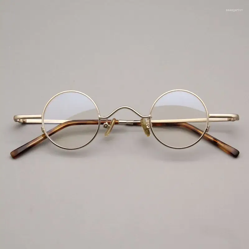 Montature per occhiali da sole Montatura per occhiali rotondi ultraleggeri per uomo Donna Occhiali da vista in lega opaca NO magnetici Occhiali da vista miopia ottica vintage