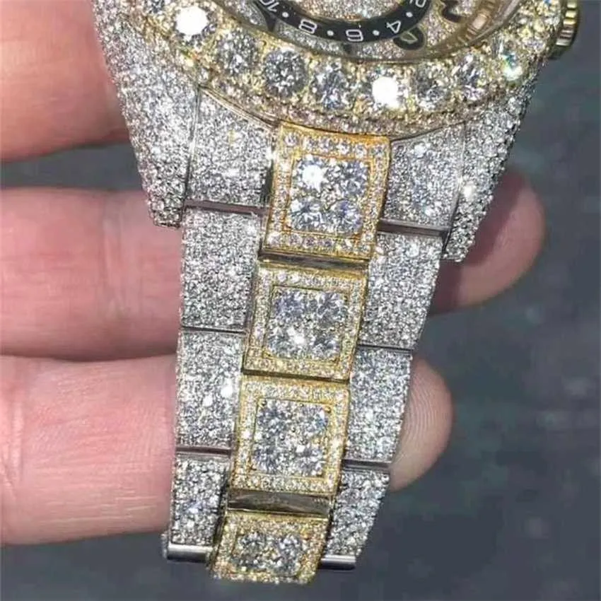 42% KORTING horloge Horloge moissanite Mosang steen diamant maatwerk kan de test van heren automatisch mechanisch uurwerk waterdicht 50m doorstaan