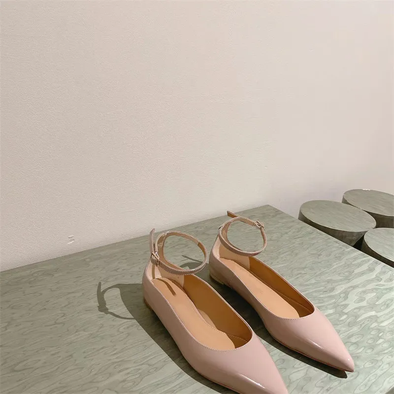 aquazzur ballet flat shoes designer designer branded shoes women's pointed patent leather nude luxury women's shoes wedding shoes banquet shoes shoe maker black