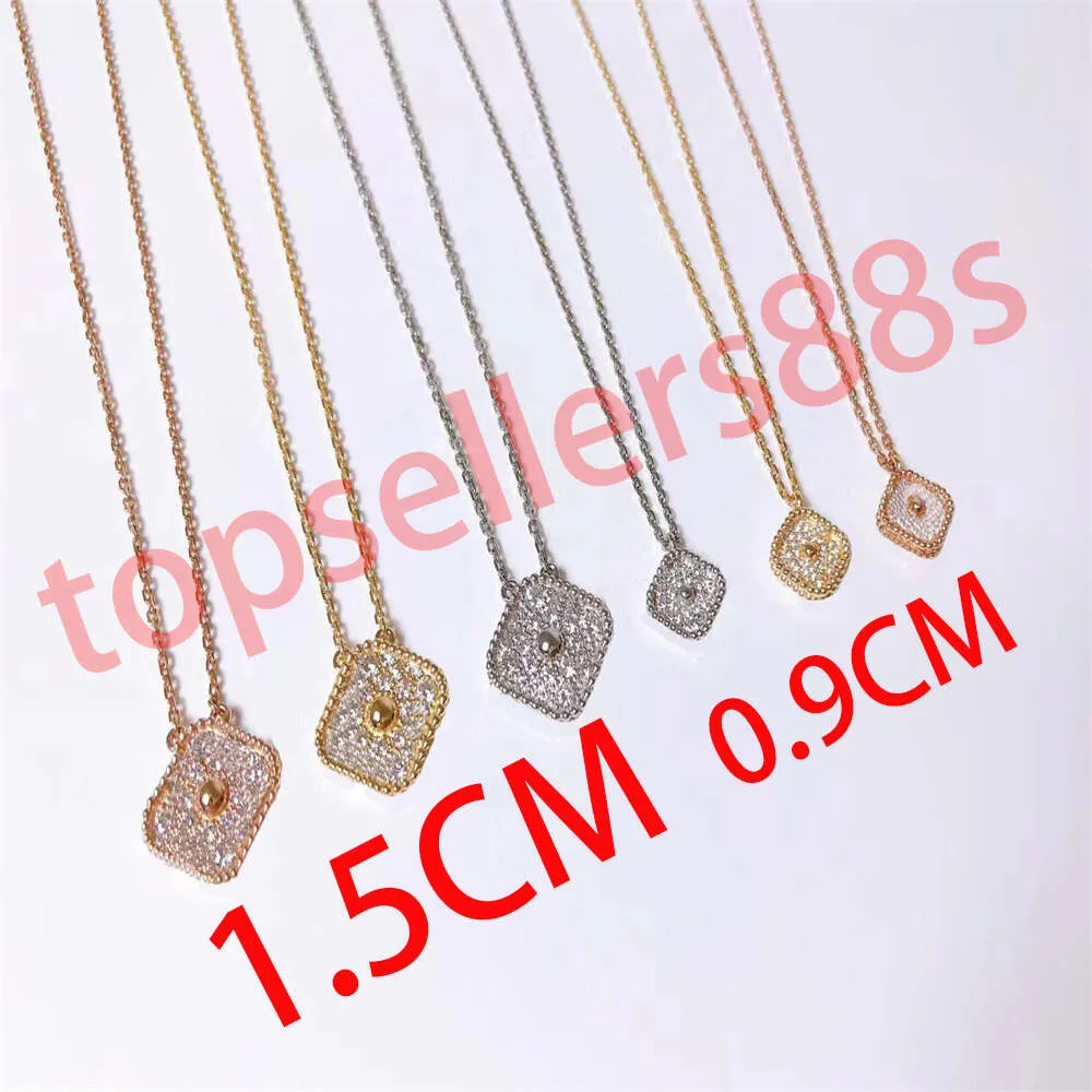 Colliers pendentif classiques de mode pour femmes luxueux 15mm et 9mm trèfle à quatre feuilles médaillon collier chaîne ras du cou bijoux de créateur cadeaux de vacances