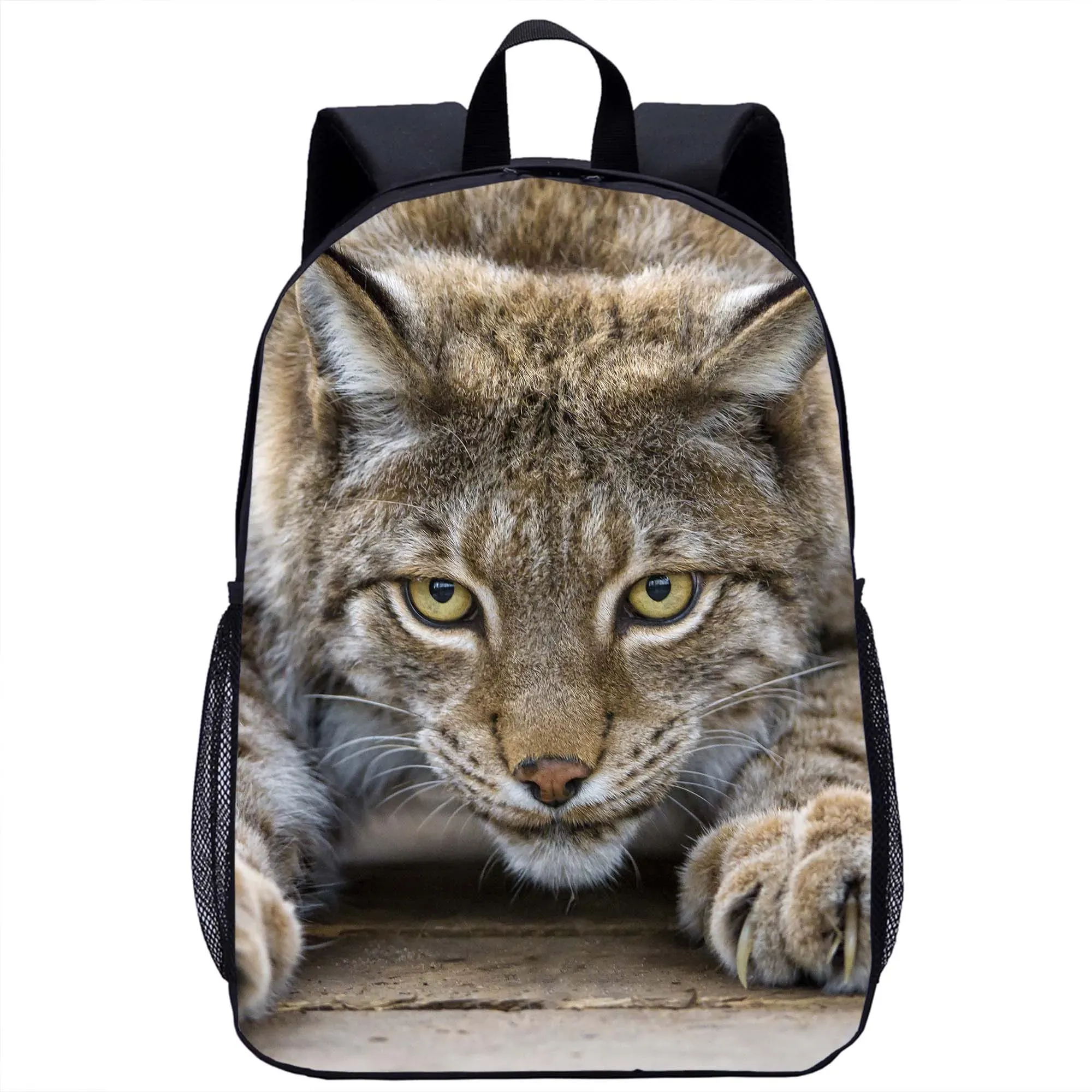 Backpack Lynx Backpack Children's School Backpack Animal 3D Print Teenager Travel Laptop Bag 17in School Season Gift for Girls Boys
