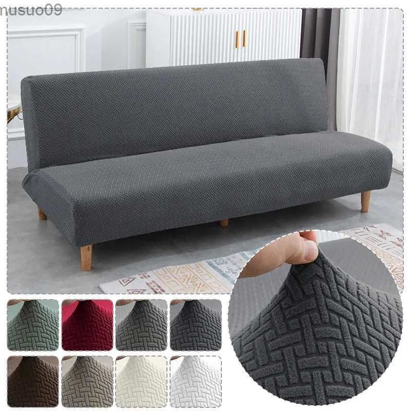 Housses de chaise 2023New Jacquard housse de canapé-lit housse de canapé extensible sans accoudoirs housse de canapé droite antidérapante housse de banc pour salon