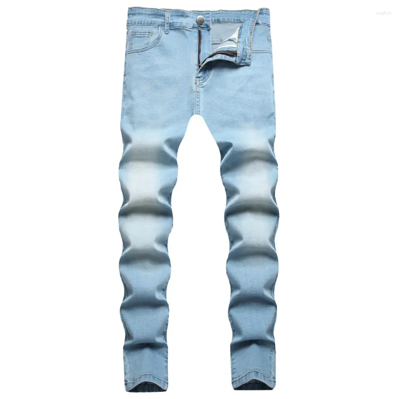 Men's Jeans Simple Style Solid Men Stretch Pencil Stylish Slim Fit Jean Trousers Male Jogging Skinny Denim Pants For