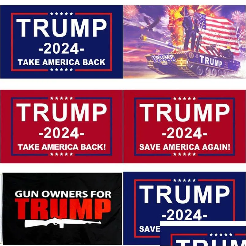 Banner Bandeiras 150x90cm Bandeira 2024 EUA Apoiadores Eleitorais Suprimentos Donald Trump Take America Back 6 Estilos Drop Delivery Home Garden Fe Dhurv