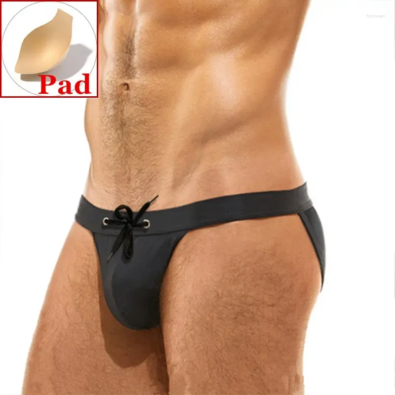 Herren Bademode Push Up Herren Badehose Sexy Bikini Badehose Homosexuell Shorts Mann Badeanzug Strand Transparent Mesh Tanga