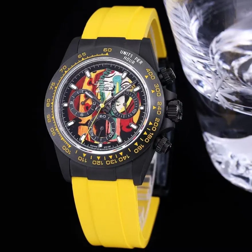 TW Automatic Mechanical Watch Size 40x13 5 مع 7750 حركة الياقوت الزجاجية المرآة السيراميك حلقة القرص Fluororubber المادة S2739