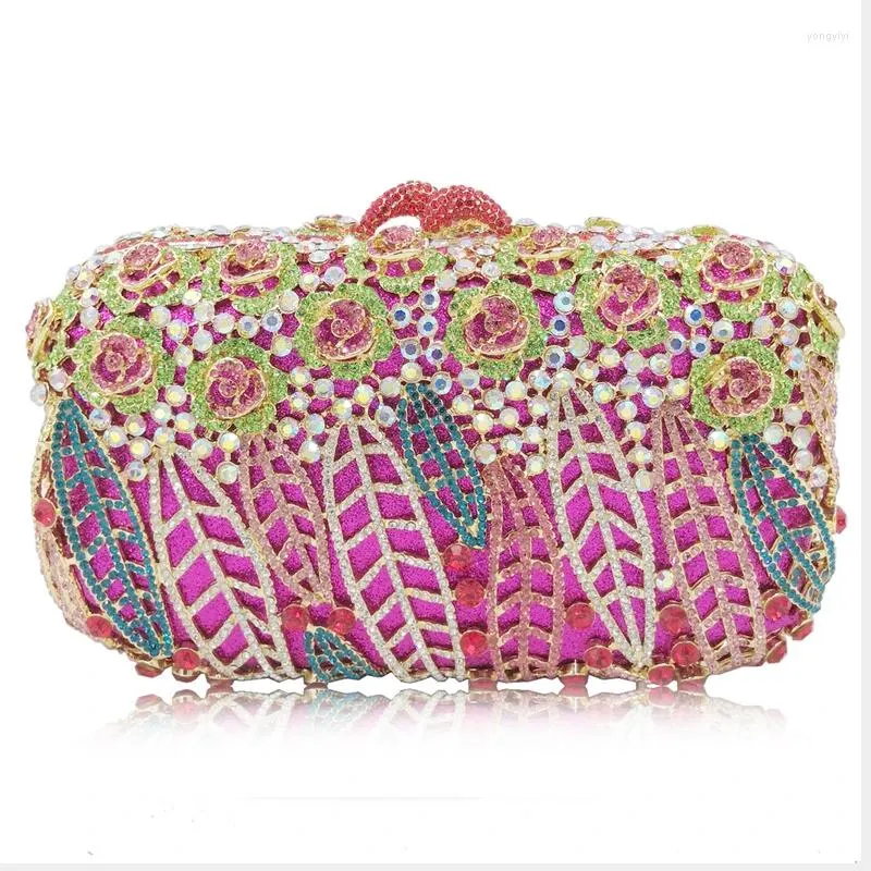 Evening Bags Hollow Out Women Crystal Clutch Bag Diamond Metal Handbags Wedding Cocktail Dinner Purses Messenger Gold