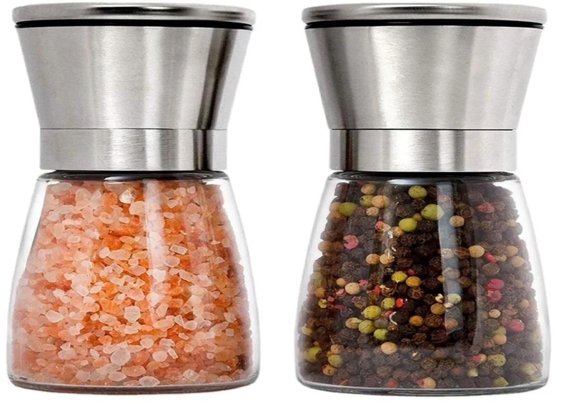 Rostfritt stål manuellt saltpeppar kvarn kvarn kryddor flaskkvarn glas kök accessaries verktyg premium salt kvarn T50088355263