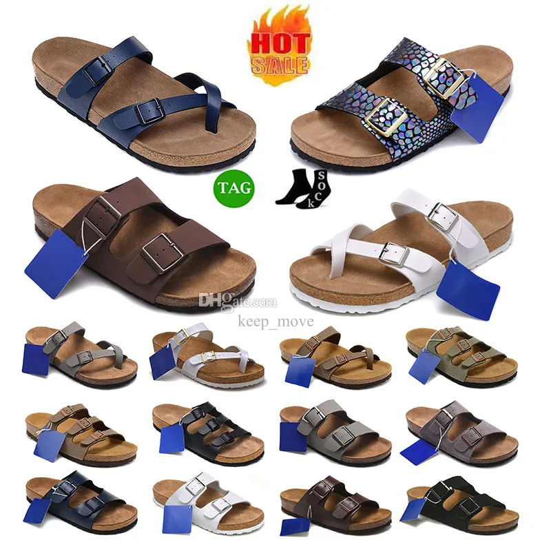 High quality birkinstocks Designer Sandals Comforts Leather Men buckle strap flip flops Women Summer Slippers clog Suede Platform slides Casual shoes Size 36-46