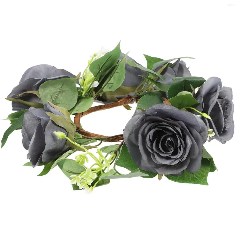Guirlande de fleurs décoratives d'hiver, accessoires de disposition de mariage, anneaux en tissu de soie pour piliers
