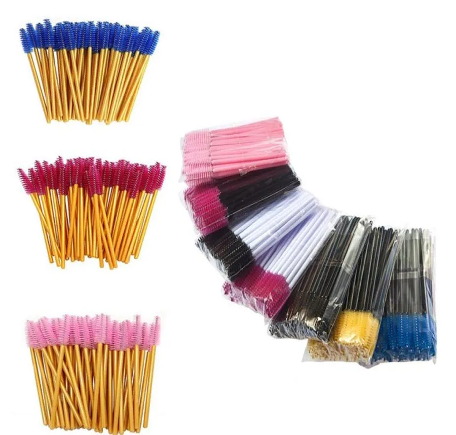 50 pezzi borsa pennelli per ciglia visone colorato pennello per trucco occhi bacchette per mascara usa e getta applicatore spooler ciglia pennello cosmetico Mak6016748