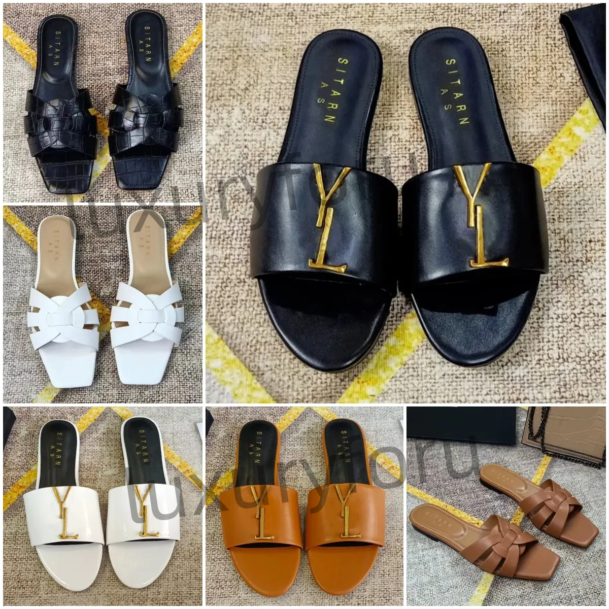 Designer Slippers Non-slip Leisure Sandals Platform Outdoor Genuine Leather Summer Fashion Wedges Shoes For Slipper Woman Sandalias size 35-41