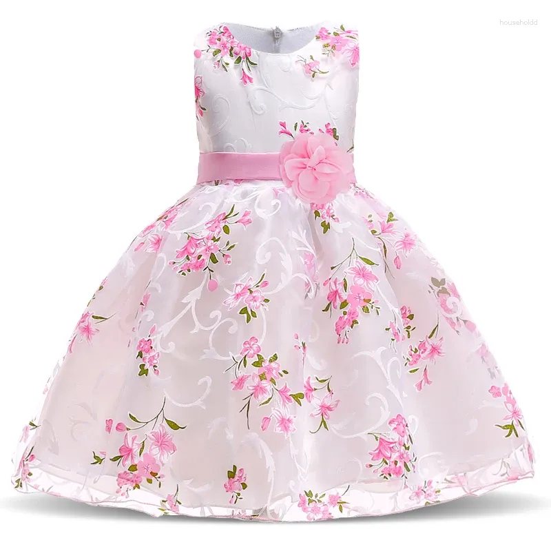 Mädchen Kleider Sommer Blume Baby Born Taufe Schleife Ballkleid Kleid Blumen Party Geburtstag Stickerei