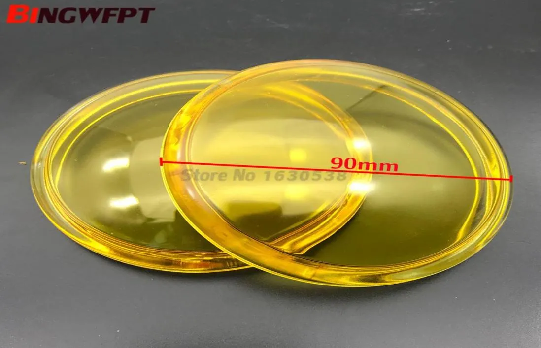 2 pçs diâmetro redondo 90mm luzes de nevoeiro lâmpadas amarelo antifog vidro temperado para citroen c3 c4 c5 c6 ccrosser jumpy xsara berli8009605