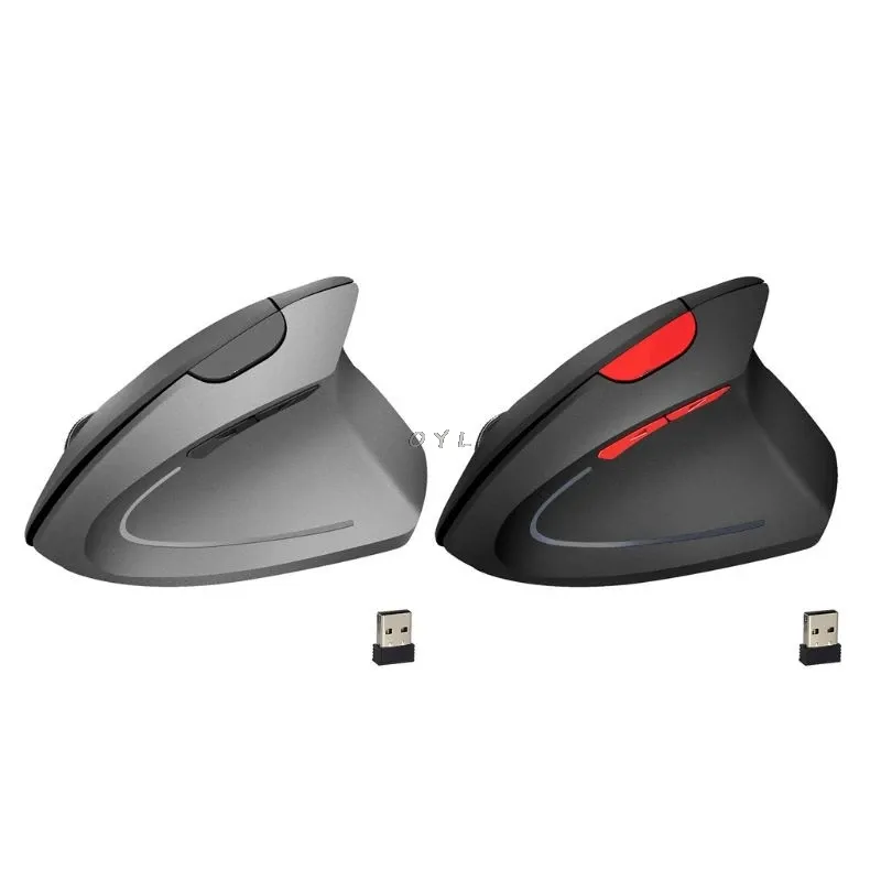 Mouse Mouse wireless ergonomico ottico 2.4G 800/1600/2400 DPI Mouse verticale con guarigione del polso leggero con kit tappetino per mouse per PC