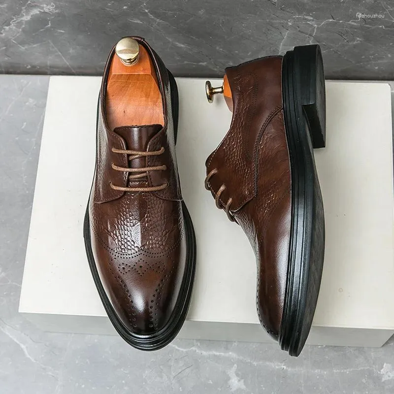 Robe chaussures WAERTA affaires formelles en cuir hommes décontracté mariage mode marron Oxford pointu bureau Derby luxe Zapatos