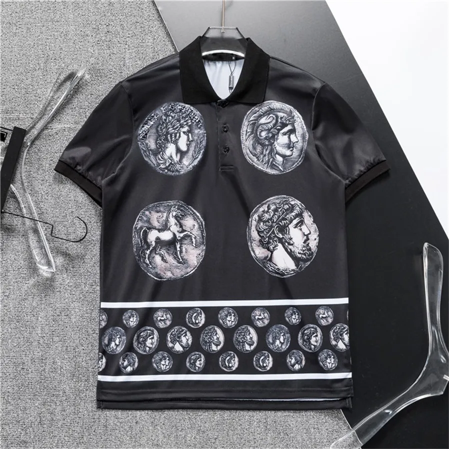 Polo de diseñador para hombre Camiseta bordada de manga corta con solapa superior Camiseta polo informal M-3XL