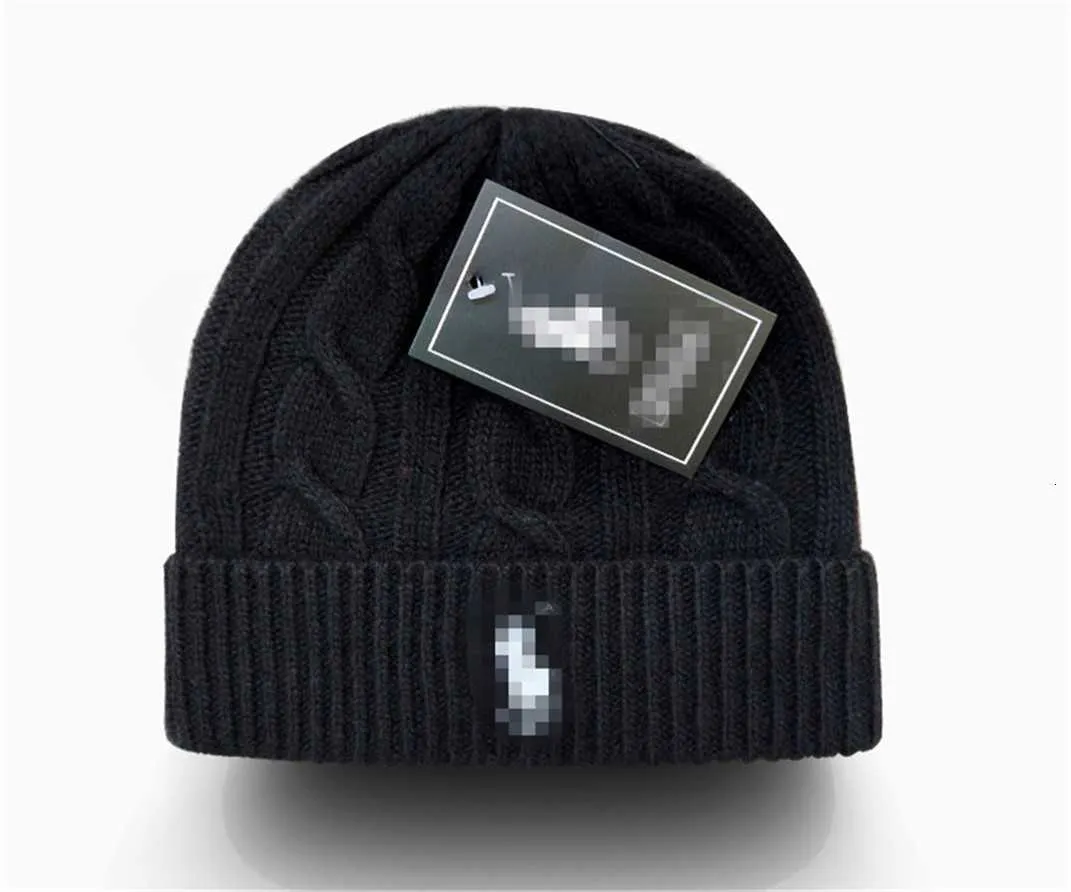 Ny Beanie Designer Beanie Luxury Polo Hat Temperament Versatile Sticked Warm Letter Polo Design 22 Färger L-2