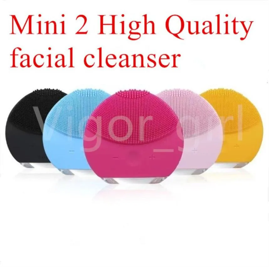 Facial Cleansing Tools Brush Silicone Cleanser Waterproof USB Rechargeable Skin Care Massage MINI 2 Face Cleaning Brush5886900