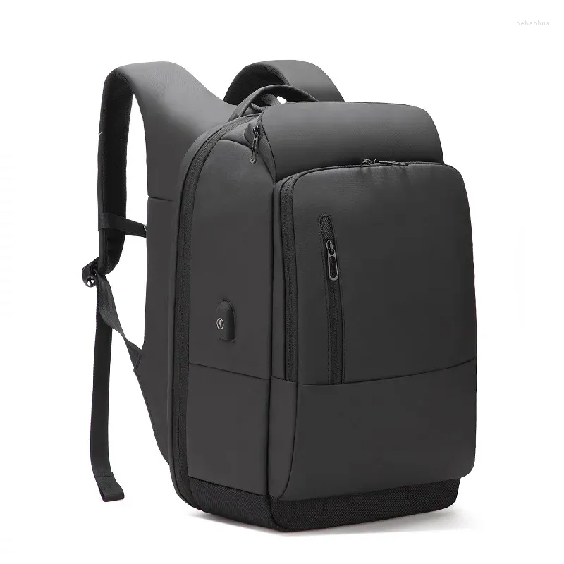 Backpack Waterproof Business Laptop Mężczyźni 15,6 cala Duże samolot podróży moda szkolna torba USB ładowanie męskiego mochila