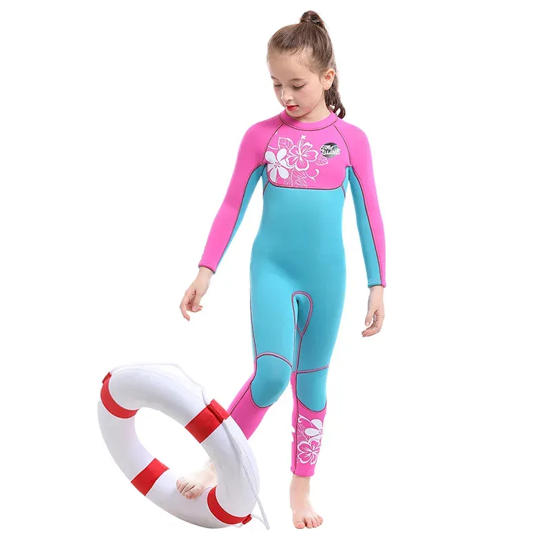 Mayo 3mm Tüplü Sıcak Neopren Wetsuit Mayo Çocuklar İçin Tutun Çocuklar Çocuklar İçin Tam Vücut Şnorkel Dalış Takım Sörf Denizanası Banyo Mayo