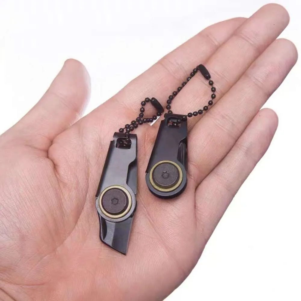 Stainless Steel Folding Unboxing Tool Outdoor Camping Mini Key Pendant Multifunctional Pocket Knife 942441