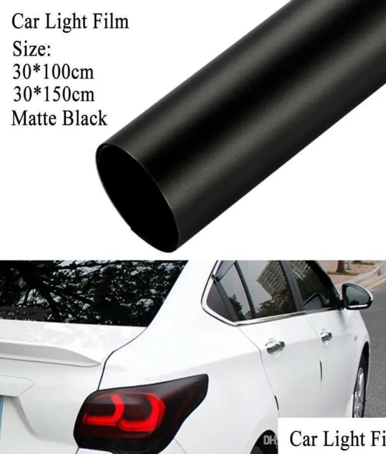 Autocollants de voiture 30 x 100 cm, film teinté noir mat pour phares et feux arrière, autocollants en vinyle pour voiture, livraison directe 2022 mobiles motos E7826715