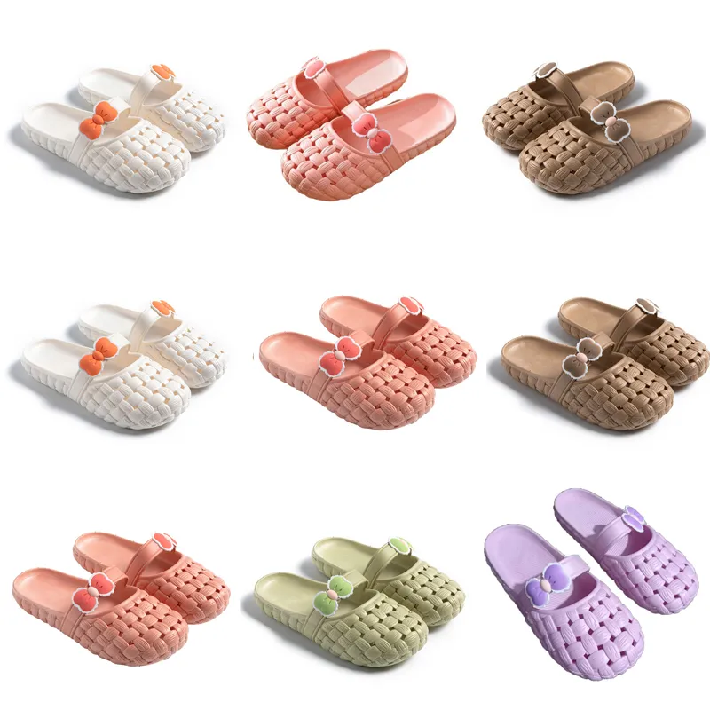 Zomer nieuwe product slippers ontwerper voor dames schoenen groen wit roze oranje baotou vlakke bodem boog slipper sandalen mode-027 dames platte dia's gai schoenen xj