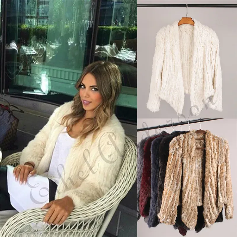 Pelliccia ETHEL ANDERSON Lady Vera Pelliccia di Coniglio Giacca Cappotto Lavorato a Maglia Regalo Unico Colletto Irregolare Top Consigliamo vivamente Cardigan Corto