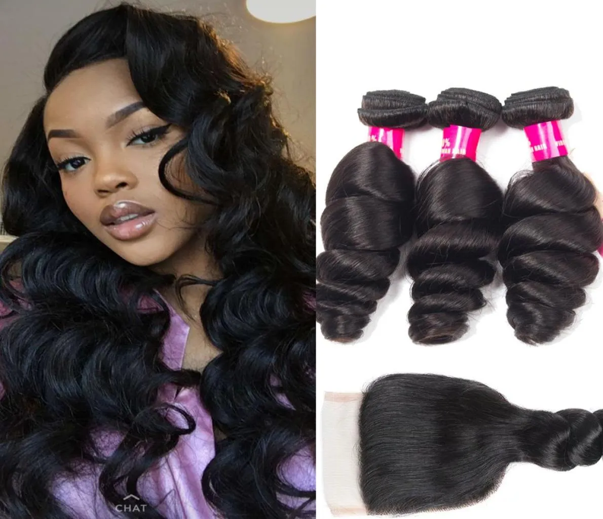 8A Brazylijska Virgin Hair Fave Fala prosta luźna fala Kinky Curly Deep Curly Splove 3 wiązki z zamknięciem 100 Brazylijski Hum6317707