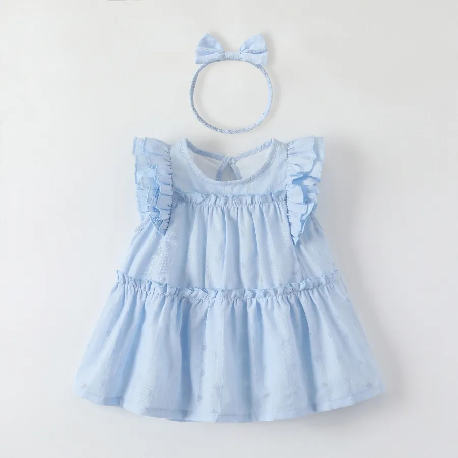 enfants bébé filles robe été bleu vêtements tout-petits vêtements bébé enfants filles violet rose robe d'été y1TG #