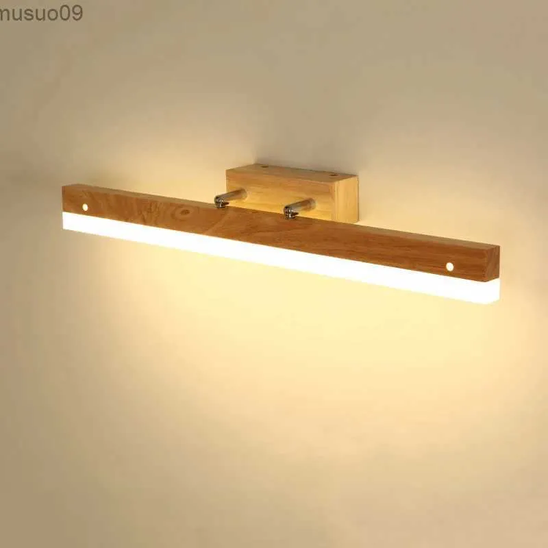 Vägglampa modern LED-spegel ljus 9W 14W AC90-260V LED träglampor nordiska badrumsmakeup spegel ljus fixtur