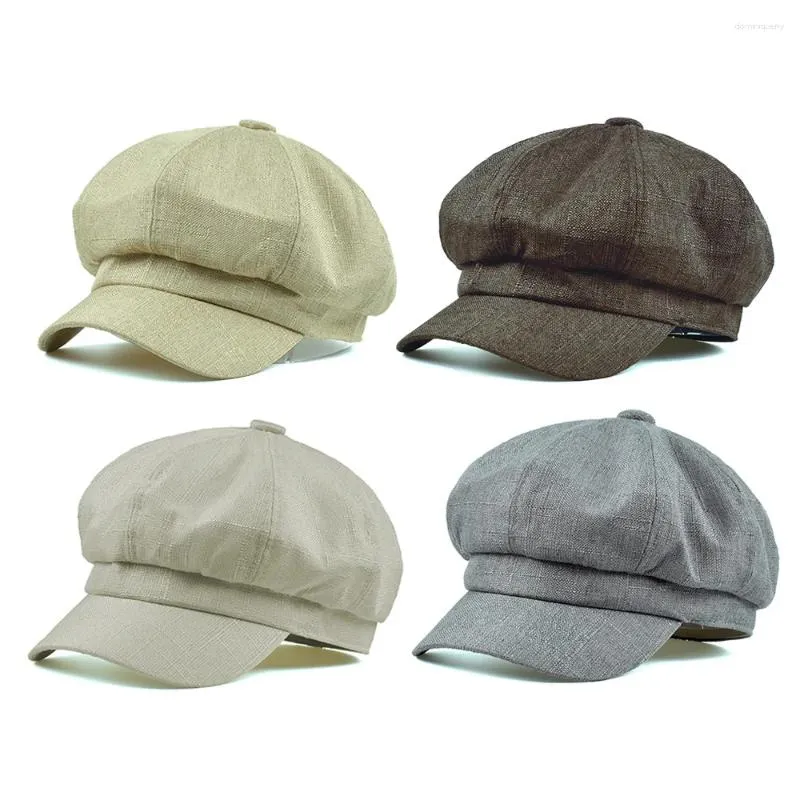 Berretti Berretto da ragazzo in lino Berretto da donna di marca di moda di alta qualità Cappello da donna casual a cupola nudo Chapeu Feminino Boina