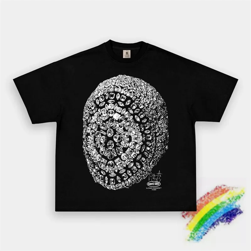 T-shirt pour hommes 2024ss noir col rond T-shirt surdimensionné S-XL T-shirts