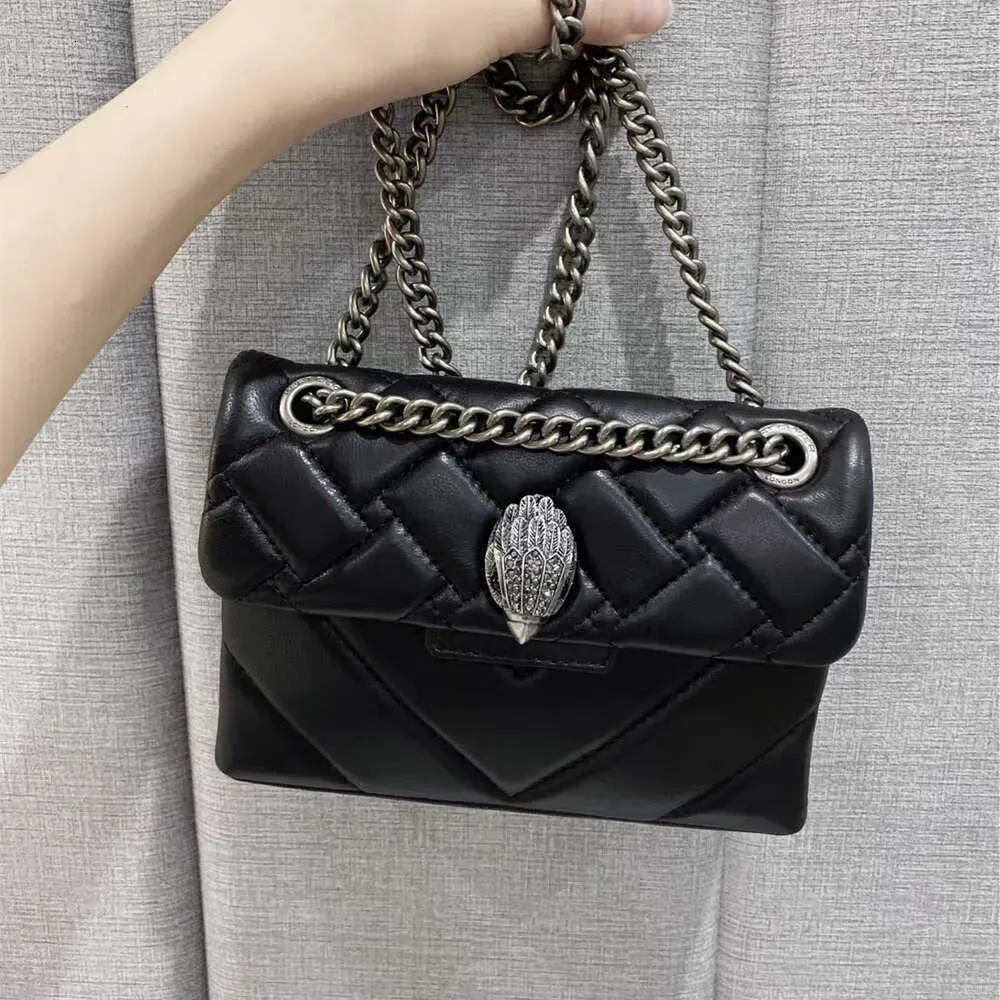 Kurt Geiger Coração em forma de designer bolsa de couro Londres Mulheres Mini Bolsa de ombro Metal Sign Metal Pochette embreagem Tote de Chain Bolys Sacos de Cadeia S1